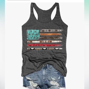 American Flag Tank Tops for Women 4th of July Air Force Flyover Flag Tank Shirts